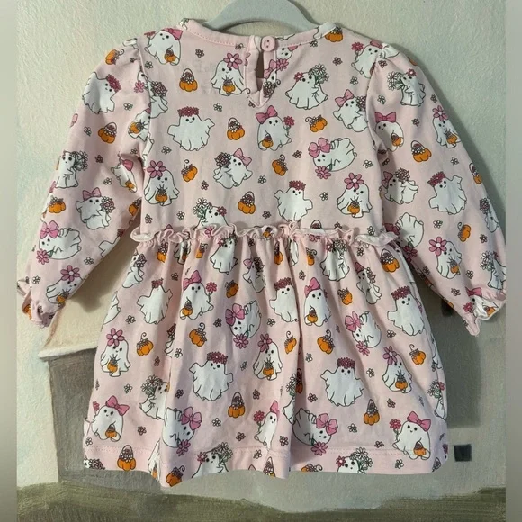 RUFFLE BUTTS Boos & Bows Spandex Romper Ghosts Pumpkins Size 6-12M - Picture 9 of 10